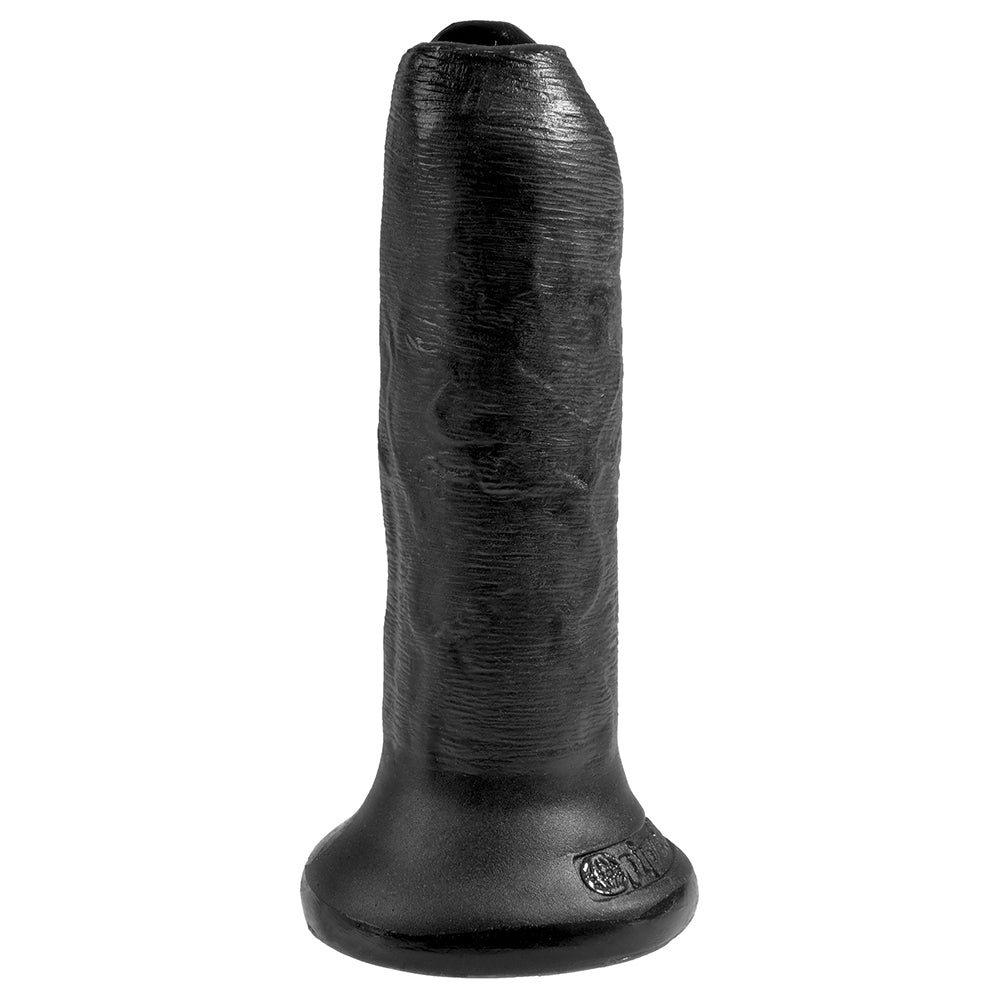 King Cock 6 Inch Uncut Slide-Skin Cock Uncircumcised Foreskin Dildo - Black