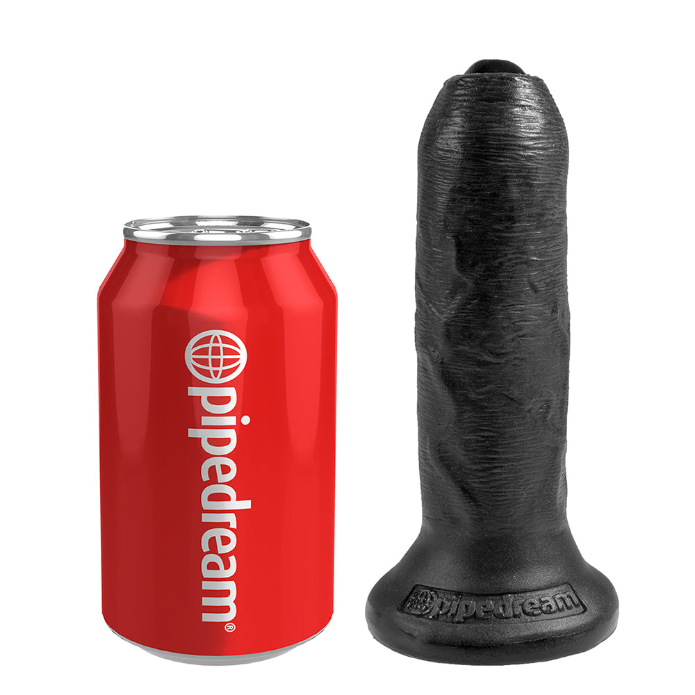 King Cock 6 Inch Uncut Slide-Skin Cock Uncircumcised Foreskin Dildo - Black
