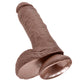 King Cock 8 Inch Cock with Balls Realistic Suction Cup Dildo - Brown
