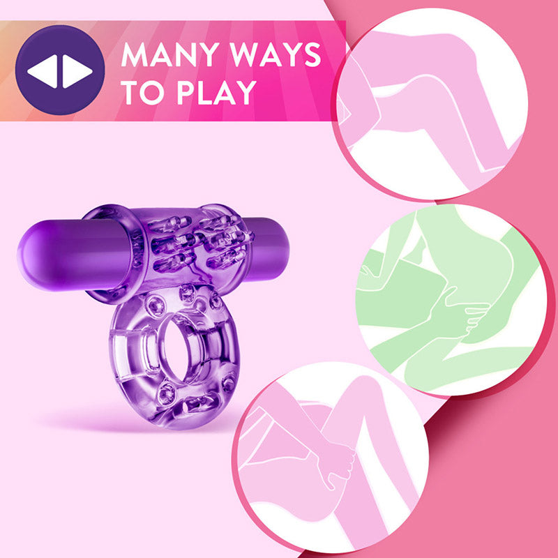 Blush BL-77901 Play With Me Couples Play Vibrating Cock Ring Purple