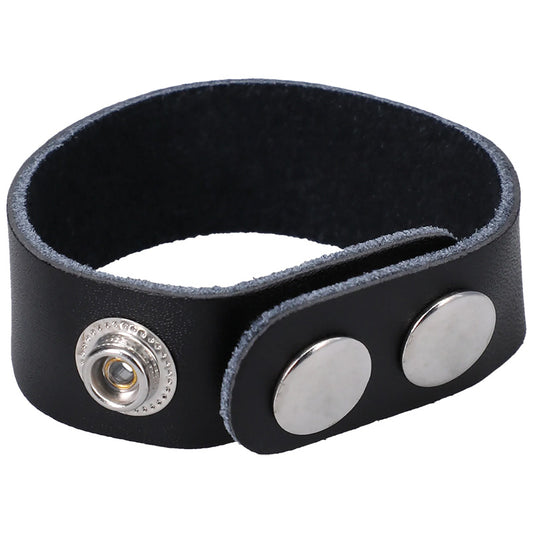 Rock Solid The Leather 3-Snap Adjustable Cock Ring