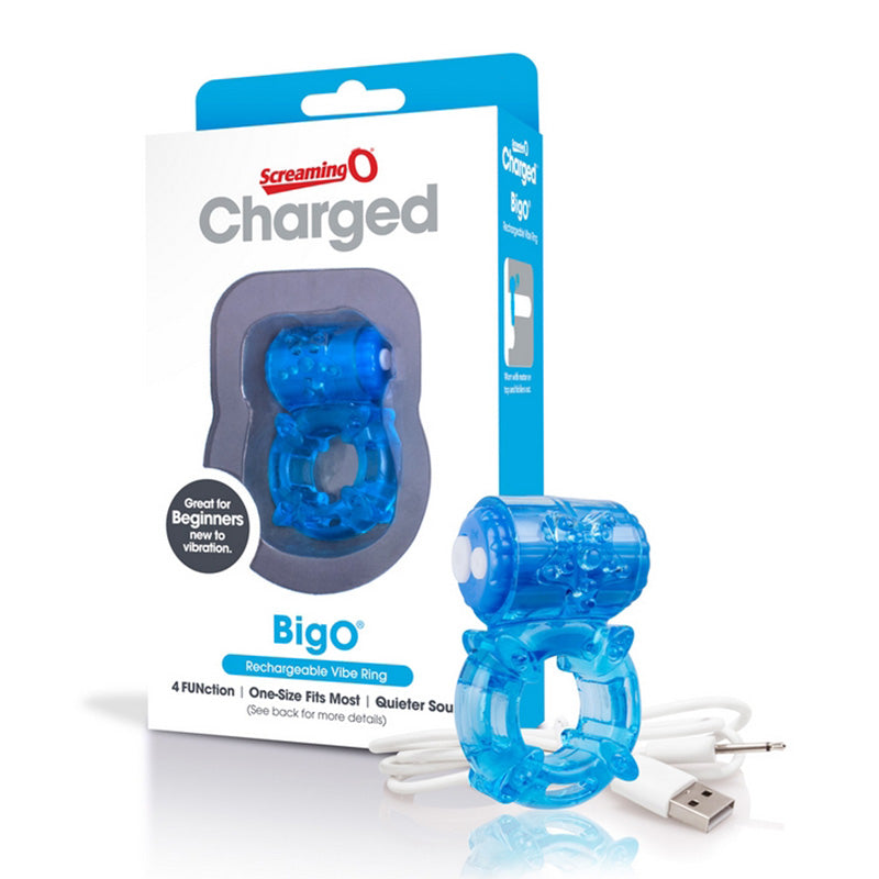 Screaming O Charged BigO Vibrating Cock Ring - Blue Package