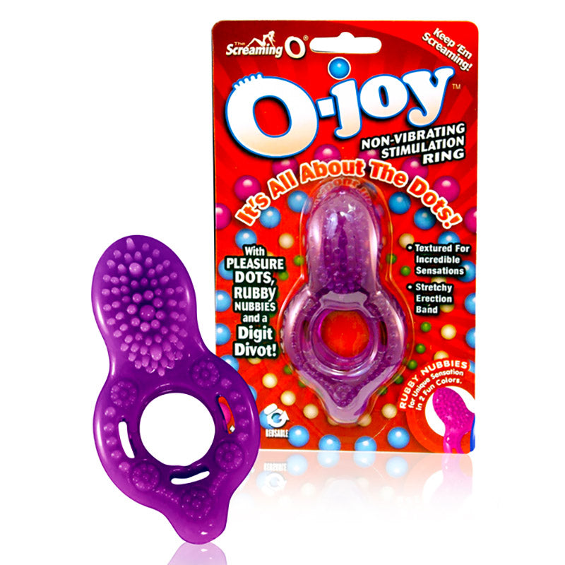 Screaming O O-Joy Textured Cock Ring - Purple Package