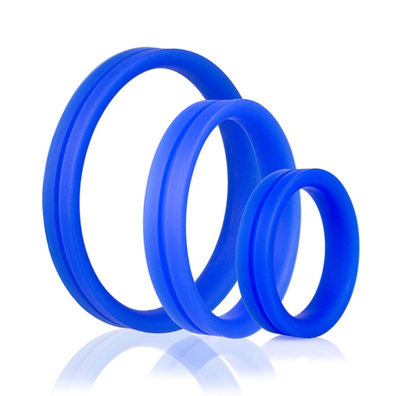 Screaming O PRO-BU-110 Ring O Pro x3 Silicone Cock Ring Set - Blue