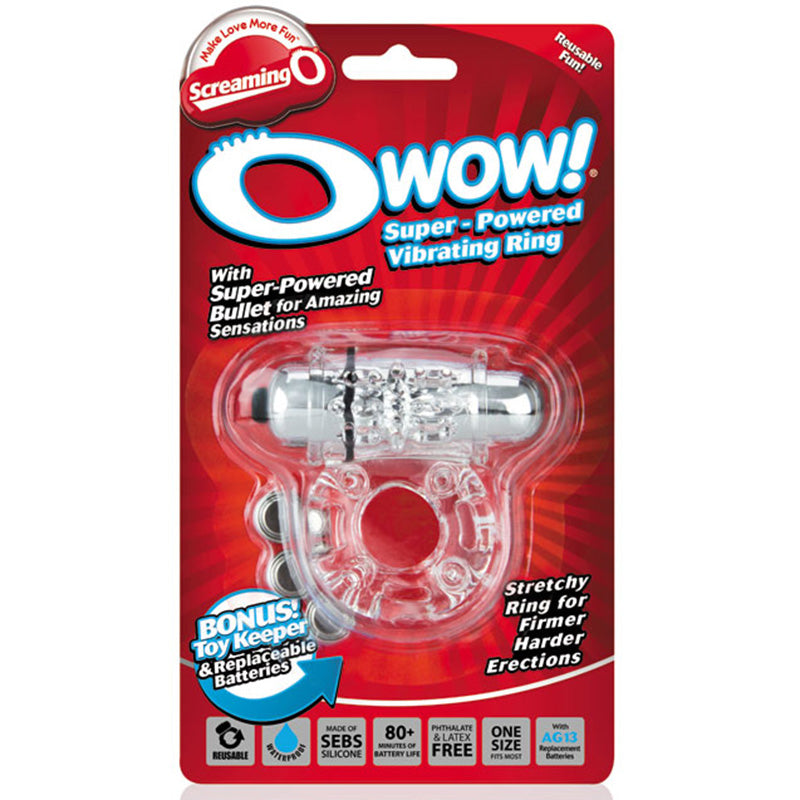 Screaming O OW-110-CL O Wow Vibrating Cock Ring Clear Package Front
