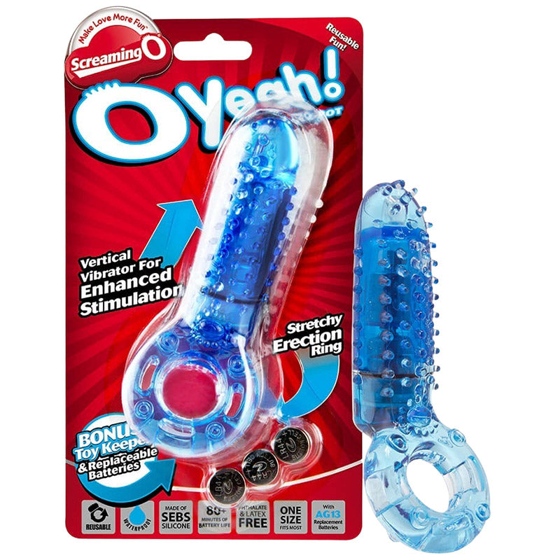 Screaming O OYH-110-B Oyeah Vibrating Cock Ring Blue Package Front