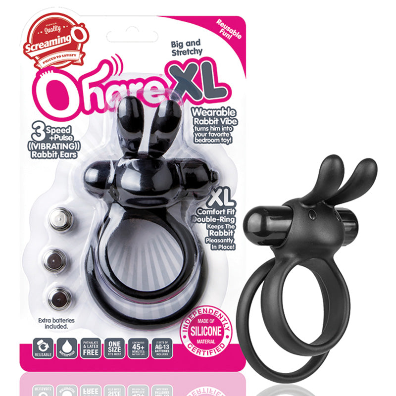 Screaming O HARXL-BL-110 Ohare XL Wearable Rabbit Vibe Black Package Front