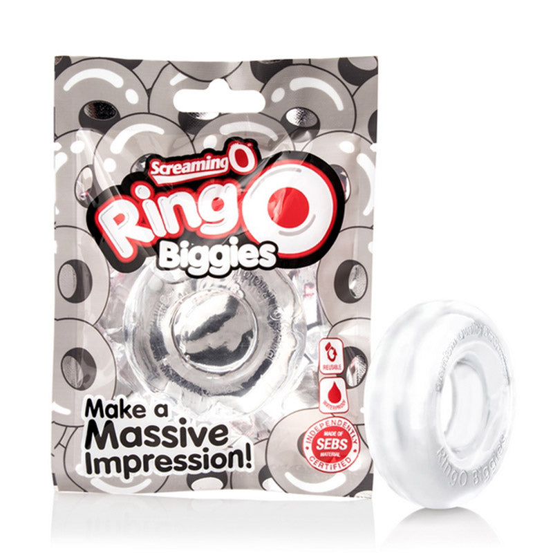 Screaming O RBG-C-110 Ring O Biggies Cock Ring Clear Package Front