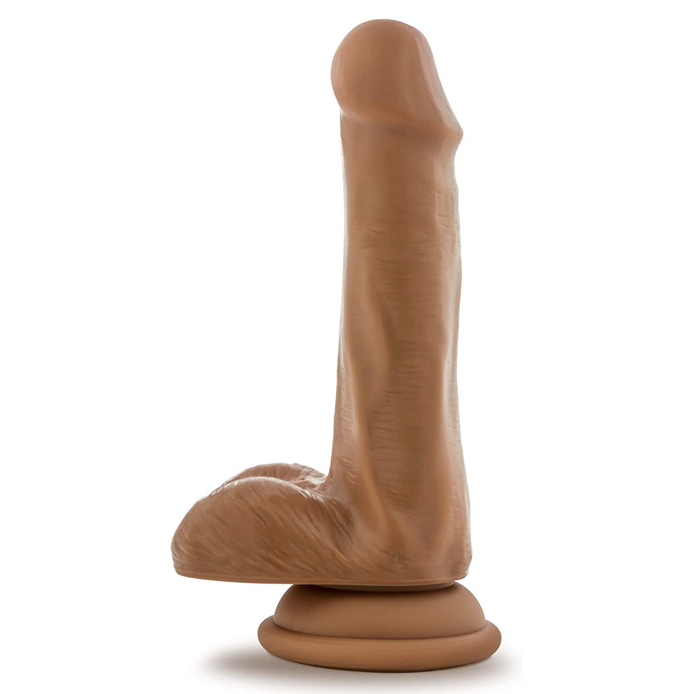 Silicone Willy's Brown 6 Inch Realistic Dildo with Balls and Harness-Compatible Suction Cup Base - Mocha