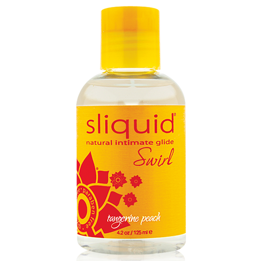 Sliquid Swirl Flavored Water-Based Lubricant Tangerine Peach 4.2 oz 125 ml Bottle