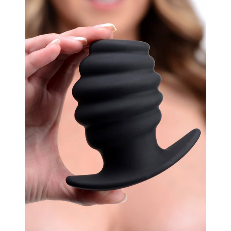 XR Brands AF982-Large Hive Ass Tunnel Silicone Ribbed Hollow Anal Plug - Large