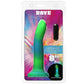BMS 89614 Rave by Addiction Glow In The Dark Dildo - Blue Green Package Front